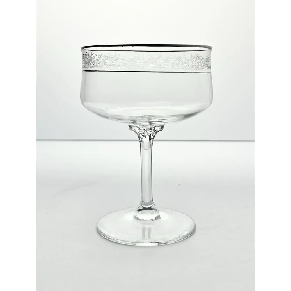 Lenox “Moonspun” Pair of Coupe Champagne Glasses 5” 10oz Signed